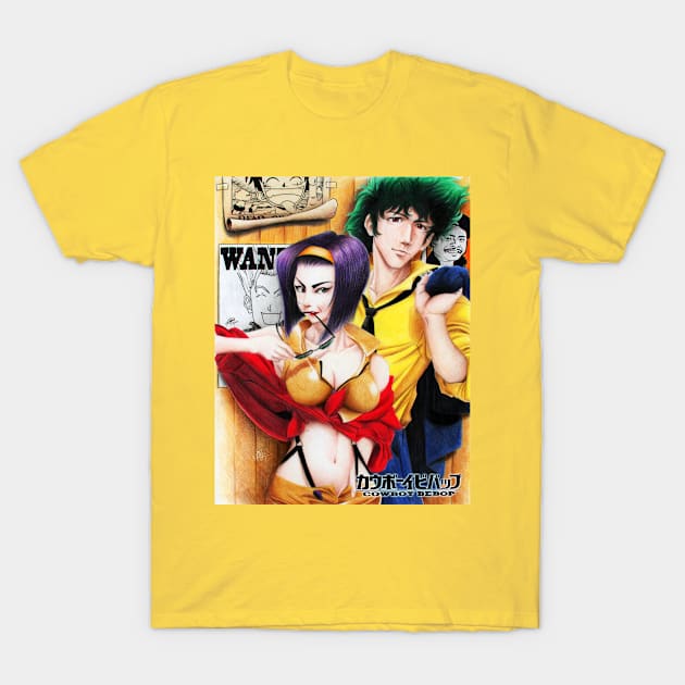 Faye Valentine and Spike Spiegel T-Shirt by 1996Lixiaolong Artworks